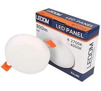 10 unidades de panel LED empotrable, sin marco, con iluminación LED, foco de 8W, 90 mm de diámetro, 800 lúmenes, 2700K, luz blanca cálida, lámpara de techo redonda