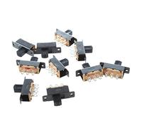 10 unidades SS22F25-G7 2 Posición DPDT 2P2T Panel Mini Interruptor deslizante Solder Lug