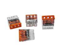 10 unidades Wago 2273-203 COMPACT borne para caja de conexiones Ø 0,5-2,5 mm², de 3 polos, transparente/naranja