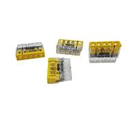10 unidades Wago 2273-205 COMPACT borne para caja de conexiones Ø 0,5-2,5 mm², de 5 polos, transparente/amarillo