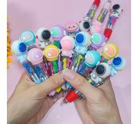 10 unids/lote lindo astronauta Mini bolígrafo de 4 colores dibujos animados Spacemen bolígrafos multicolores niños escuela papelería suministros de oficina regalo 10Pcs Random