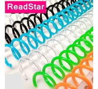 10 unids/lote ReadStar 30 anillos 9,5mm Color de paso hoja suelta de plástico espiral anillo de encuadernación bobina de encuadernación para carpetas de libros A4 A5 B5 19mm-transparent