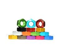 10 unids/lote tuerca hexagonal de aluminio anodizado de aleación de aluminio colorida para modelos RC M3 M4 M5 M6(Silver - 1pc,M6)