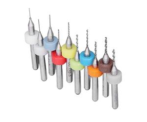 10 Unids Mini Broca de Color Micro Espiral Flauta Brocas de Enrutador CNC para Imprimir Placa de Circuito Piedra Dremel Grabado Herramienta de Metalurgia 0.3-1.2mm