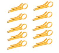 10 unids Pelacables amarillo IDC herramienta de inserción sacador abajo UTP cable cortador pelador herramienta