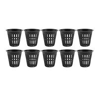 10 unids/Set Copas de Plantas Ollas Plástico Jardín Neto Guardería Canasta Canasta para Hidroponía Jardín Balcón Plantación(Negro)