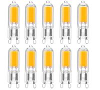 10 x G9 Bombillas LED, 2W Cristal LED de ahorro de energía, Equivalente a 20W Lampara Halogenos, Luz Blanco Cálido 3000K 250LM CRI 80, 360° ángulo de haz, AC220-240V, No-Regulable