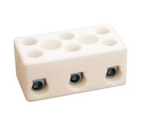 10 X REGLETA DE CERÁMICA 2 POLOS 10MM² LATON CINCADO 350º FICHA DE EMPALME