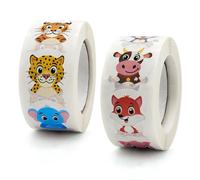 100-500 pegatinas rodante de animales, pegatinas en rollo, pegatina de juego pequeña y bonita, decoración de etiquetas de sellado de regalo DIY B(2)-100PCS