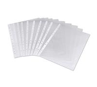 100 fundas perforadas de plástico A4 de 30 a 35 micras para carpetas, archivadores, carteras, fundas de 10 a 15 hojas de capacidad para uso diario