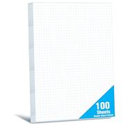 100 Hojas de Papel Milimetrado y de Cuadrícula Doble Cara, Regla 4x4, Bloc Fácil Desprendimiento para Estudiantes y Funcionarios