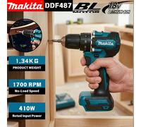 100% Original Makita DDF487 ddf487 Taladro Atornillador Eléctrico sin Escobillas de 18V, Taladro de Impacto para Equipo de Decoración, Herramientas Eléctricas, Batería Makita de 18V 1PCSDDF487YD