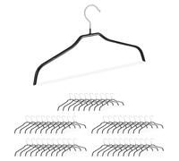 100 perchas antideslizantes para ropa, camisas y blusas, con revestimiento de goma, de metal, antideslizantes, de 42 cm, color