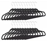 100 perchas estrechas, antideslizantes, perchas para pantalones que ahorran espacio, revestimiento de terciopelo, gancho giratorio de 360°, dimensiones (alto x ancho): 22,5 x 41 cm, color
