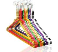 - 100 Perchas Metálicas de 40cm Coloridas para - Hogar y Lavandería - Perchas Antideslizantes y Resistentes, Diseño Ultrafino para , Colores Brillantes Surtidos, Antideslizantes y Robustas
