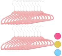 100 perchas para ropa para niños, en un set, antideslizantes, perchas para niños con revestimiento de terciopelo, perchas suaves para bebés, ganchos giratorios de 360°, color rosa