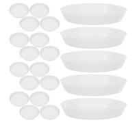 100 Piezas Bandeja Redonda de Plástico, Blanco | Borde Alto y Tapa Transparente, Almacenamiento Visible para Gemas y Abalorios, Manejo Cómodo