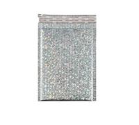 100 Piezas Bolsa De Envío De Embalaje Bolsas De Mensajería Impermeables Negras Autoadhesivas Sobres De Burbuja Acolchados Bolsas De Envío-plateado-15 * 20cm