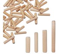 100 piezas de tacos de madera de 8 x 70 mm, tacos de ranura de madera de abedul macizo, tacos con bisel para muebles (100, 8 x 70 mm)