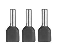 100 piezas de terminales de cable dobles ERKO, sección transversal del conductor 4 mm², longitud 12 mm, terminales de cable profesionales de cobre galvanizado con aislamiento de poliamida