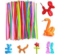 100 Piezas Globos de Moldeables, DIY Multicolores Largo Forma Globos, Animales Globos, Globos de Látex