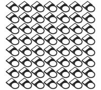 100 Piezas Letrero de Botón Pulsador de Plástico Negro | Diseño de Ranura y Marco para Fijación Segura, Alta Visibilidad en Baja Luz, Resistente a Condiciones Ambientales
