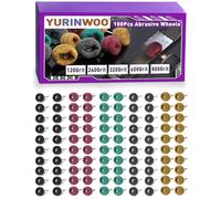 100 piezas ruedas de lijado abrasivas para Dremel, kit de pulido engrosado varilla de 3,2 mm para accesorios de herramientas giratorias, conjunto de ruedas de pulido para metal óxido madera vidrio