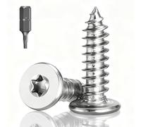 100 Piezas Tornillo Autotaladrante de Cabeza Plana, M4 x 30 mm Tornillo Roscachapa, Rosca Completa, Tornillos Autoperforantes Torx 304, Adecuada para Muebles, Metales Blandos y Plásticos