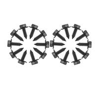 100 Piezas Tornillos Autorroscantes Hexagonales, Metal Negro | Cabeza Arandela Integrada, Fijación Rápida para Molduras Plásticas, Taller y Reparación de Carrocería