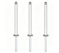 100 remaches ciegos extendidos, tapa de aluminio de 6,4 mm, núcleo de hierro, remaches pop de extremo abierto con cabeza de cúpula para metal, muebles, automóviles, barcos(6.4x30mm)