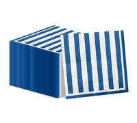 100 Servilletas De Papel A Rayas Azules Y Blancas, Color Azul Marino Y Blanco, Servilletas De Papel Para Bebidas Y Almuerzo, Para Niños, Hombres, Cumpleaños, Novia, Baby Shower, Boda
