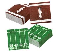 100 servilletas de papel con temática de fútbol de primera calidad con patrones de campo y pelota, ideales para fiestas deportivas, accesorios de fiesta de fanáticos del fútbol