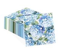 100 servilletas de papel de hortensias para cócteles, bebidas, acuarela, azul, floral, mariposa, desechables, absorbentes, servilletas de mano elegantes para invitados de flores, servilletas de