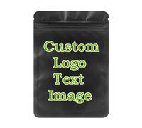 100 Uds. Bolsa de embalaje Ziplock de papel de aluminio negro mate DIY Matcha café azúcar Beaf caramelo té regalo bolsas de almacenamiento con logotipo personalizado Matte Black Bag