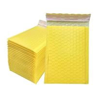 100 Uds. Bolsas de envío, paquetes, suministros embalaje, bolsa, sobres publicitarios burbujas for pequeñas empresas, correo para Cosméticos(Yellow,11 * 15cm)