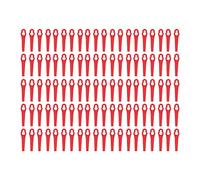 100 Uds cuchillas de plástico para cortadora de césped, herramienta de corte de repuesto, cuchilla de corte de nailon naranja, accesorios de poda de jardín(rojo)