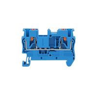 100 Uds PT2.5 conector eléctrico de cable de PT-2.5 con resorte de empuje, bloque de terminales sin tornillos PT 2,5(Blue)