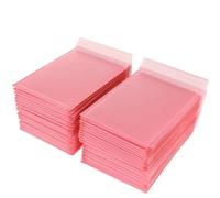 100 Uds. Sobres acolchados de burbujas for correo, bolsa sobre con película perlas for libros, revistas, forrado, autosellado, color rosa para Cosméticos(22x30cm)