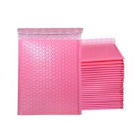 100 Uds. Suministros for pequeñas empresas, bolsas de embalaje burbujas rosadas for empaquetar productos, paquete entrega, sobre envío para Cosméticos(Pink,13 * 18cm)