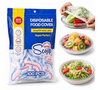 100 unidades de film transparente con goma elástica, cubiertas para alimentos, bolsas de sellado