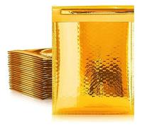 100 Unids Sobres De Papel Enchapado De Burbujas Bolsa Acolchada Sobres De Envío Bolsas De Burbujas Bolsa De Embalaje Autoadhesiva De Espuma-Oro-15 * 20 Cm