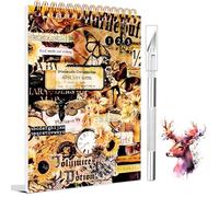 1000+ Piezas/50 Hojas Pegatinas Scrapbooking Pegatinas Aesthetic Scrapbook Stickers Stickers Bullet Journal Scrapbooking Materiales para Álbumes de Recortes, Álbum de fotos, Cuaderno Diario(Marrón)