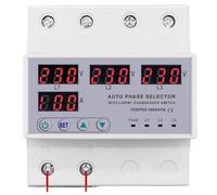 100A 3 fases 3P + N selector de fase de carril Din ajustable sobre y bajo voltaje protección de corriente Monitor relés Protector