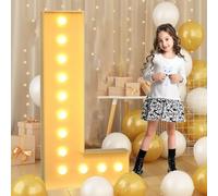 100cm-330mm Letra Gigante LED Iluminada L, Letrero Luminoso de Mosaico, Lámparas de Letras LED para San Valentín, Cumpleaños, Navidad, Año Nuevo