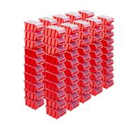 100x Caja apilable con tapa Caja caja clasificadora roja NPKL8 12x19,5x9