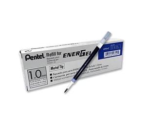 100X Pentel LR10 Roller Refill for EnerGel Gel Pen 1.0mm Metal Tip Blue Ink