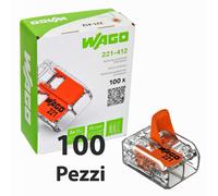 100x WAGO 221-412 Borneras De Palanca 2 Conductores 32A 450V