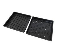 1010 bandejas de cultivo de microgreens (paquete de 20) bandejas poco profundas premium de 10 x 10 pulgadas para cultivar microgreens y pasto de trigo, 10 bandejas con agujeros y 10 bandejas sin