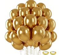 102Pcs Gold Metallic Balloons Set, 12 Inch Chrome Gold Balloon Bouquet for Balloon Arch Kit for Birthday Party Decoration, Wedding, Anniversary,Graduation,Back to School, Baby Shower,Christmas