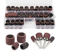 104 unids banda de lijado tambor manga 60 120 320 grano 1/4 "1/2" lijadora de taladro de uñas con 4 mandril de tambor para herramienta rotativa Dremel